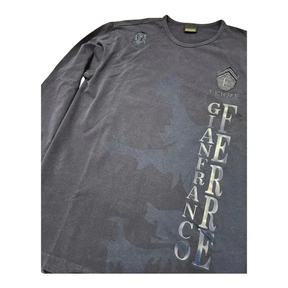 Gianfranco  Ferre Long Sleeved Round Neck Large Print - Picture 2 of 6